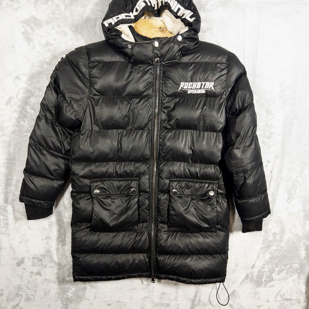 Rockstar Original Long Hooded Puffer Coat Mens‎ Large *read*